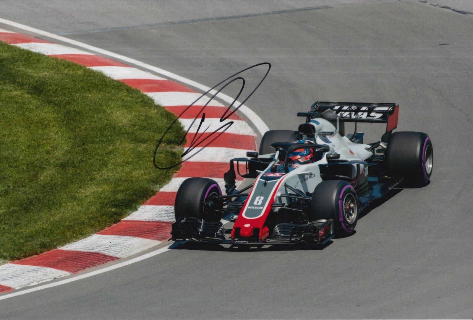 Romain Grosjean Hand Signed 12x8 Photo Poster painting Haas F1.