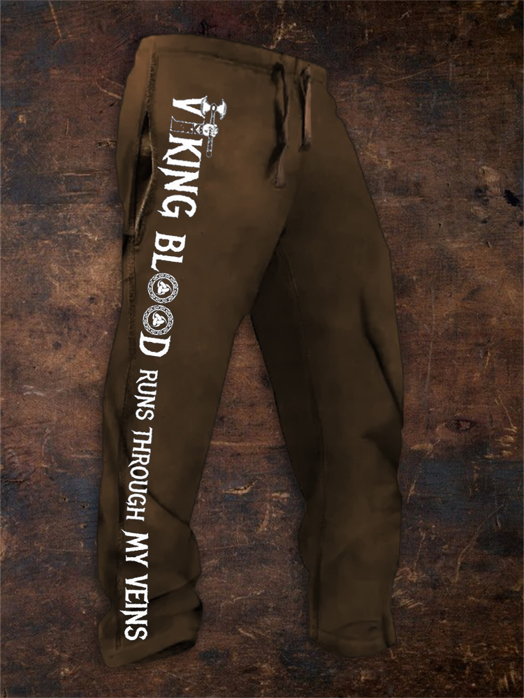 Men's Viking Blood Runs Through My Veins Sweatpants wearshes