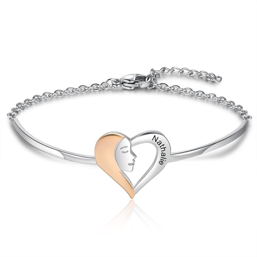 Personalisiertes 1 Name Mutter Herz Armband-Geschenk für Mutter n1 Kettenmachen
