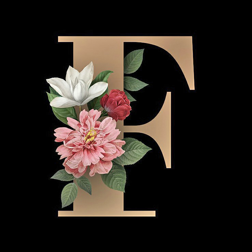 

Flower Letter F - Round Drill Diamond Painting - 30*30CM, 501 Original