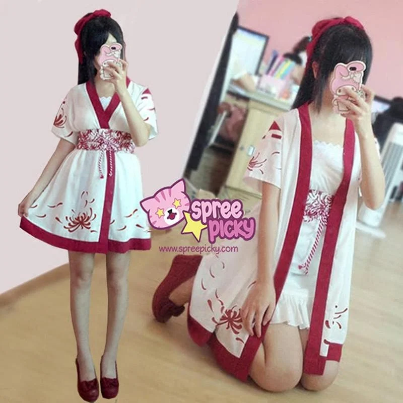 White/Black Harajuku Kimono Dress SP179867