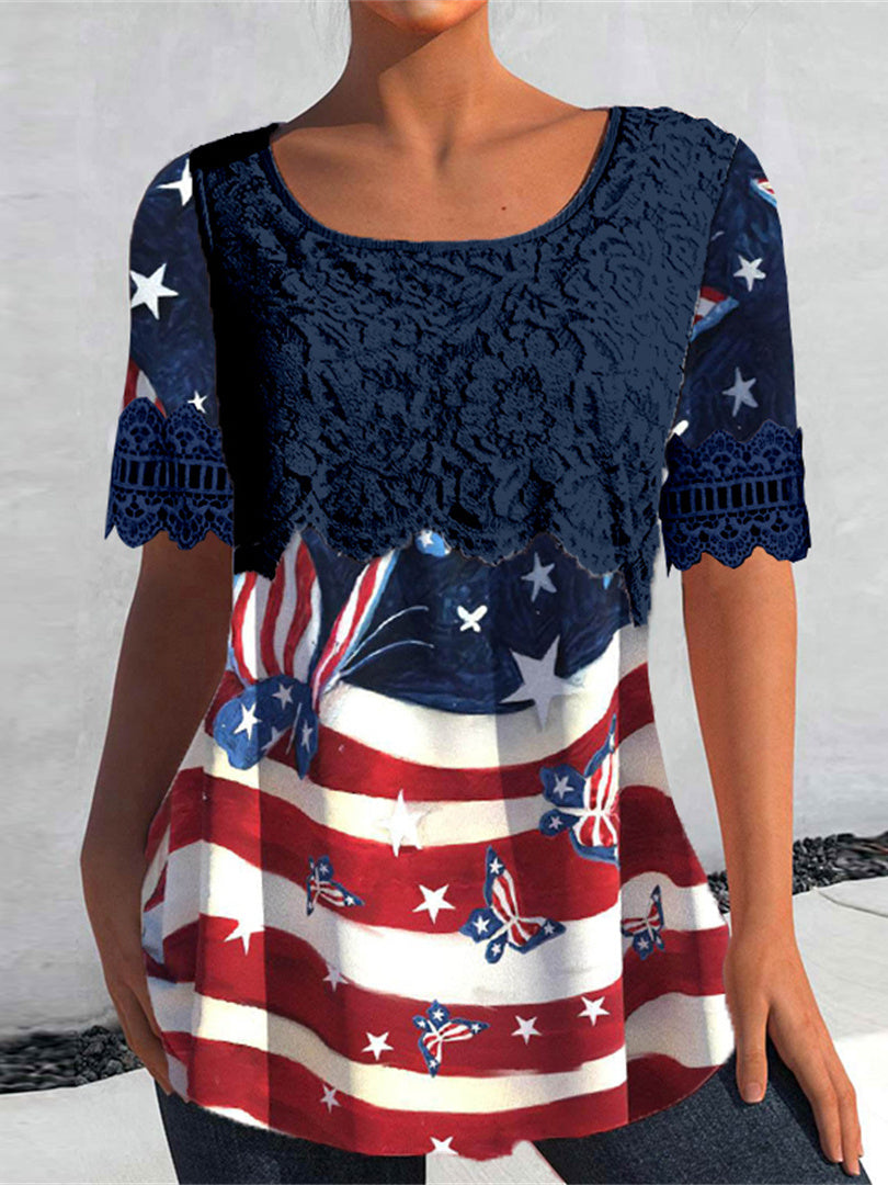 Women Long Sleeve V-neck Graphic Floral Printed Top