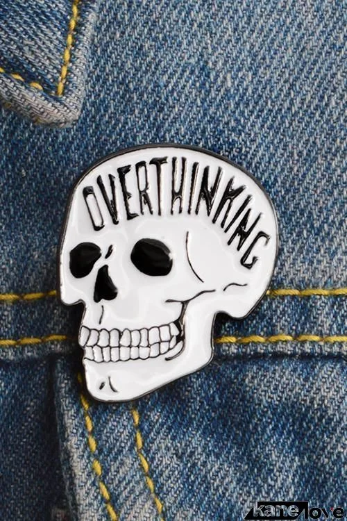 Overthinking Skull Pin