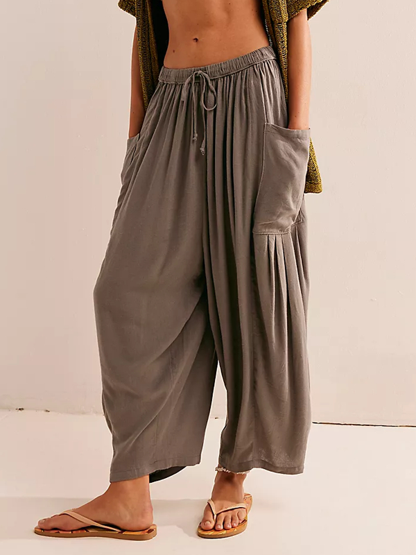 Comfortable and Elegant Large Pocket Women's Pants tjj Shicloths