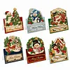 6Pcs DIY Pearl Diamond Painting Christmas Cards, 3D Greeting Card Craft Kits with Resin Pearls, Handmade Holiday Cards for Adults, Christmas Gifts & Decorations