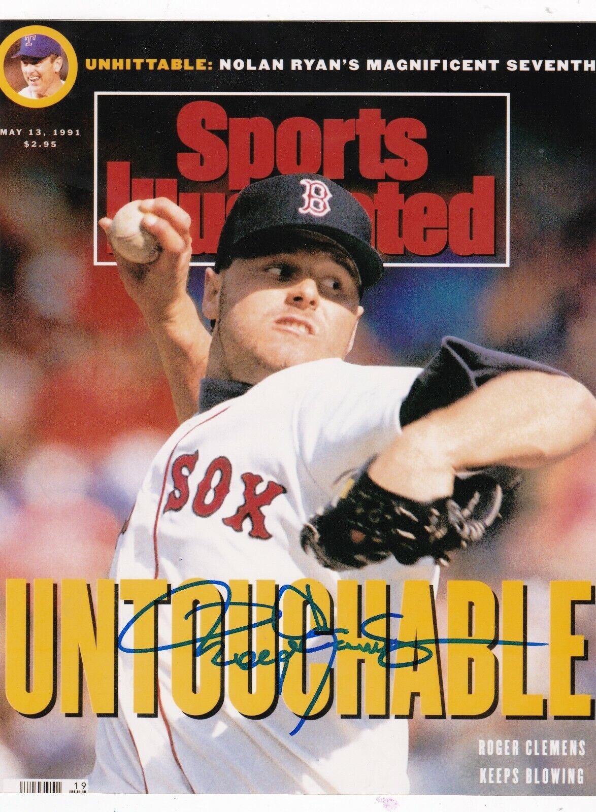 ROGER CLEMENS BOSTON RED SOX SPORTS ILLUSTRATED COVER SIGNED 8x10