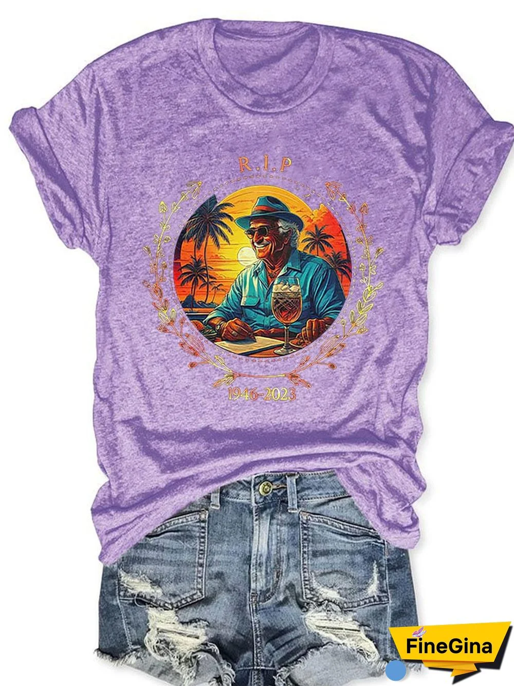 Women's Memorial RIP Jimmy 1946-2023 Print T-Shirt