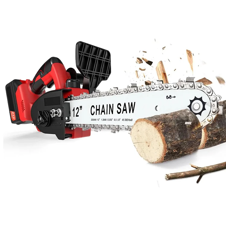 NEXPOW Mini Chainsaw Cordless 12 inch，Handheld Electric Chainsaw Battery Powered for Wood Cutting