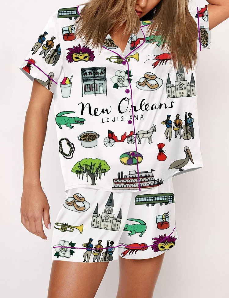 Women's NEW ORLEANS Mardi Gras Pajama Set