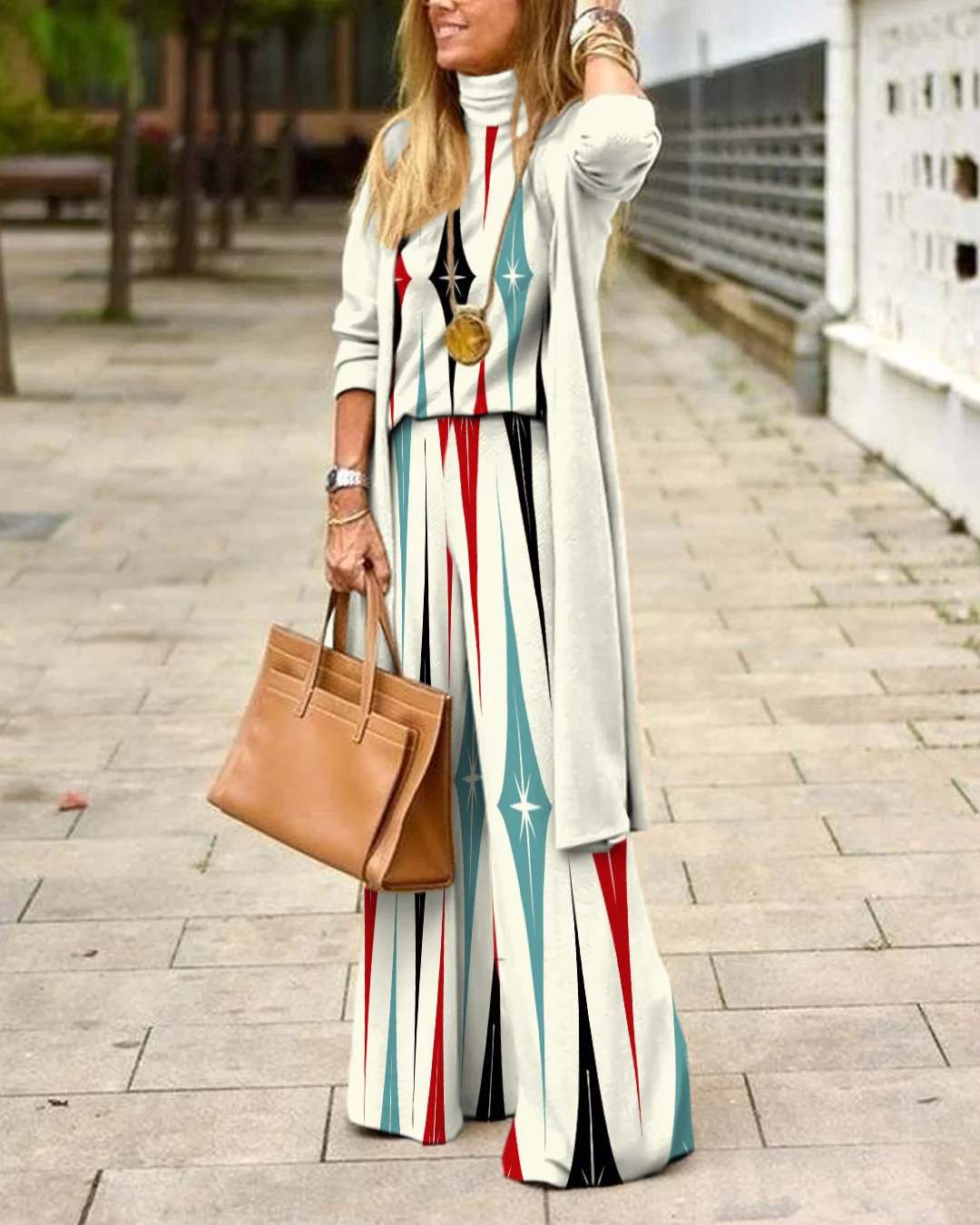 Herringbone Sweater Three-Piece Suit b946