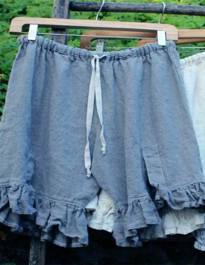 Women's Solid Comfortable Breathable Drawstring Split Petal Shorts