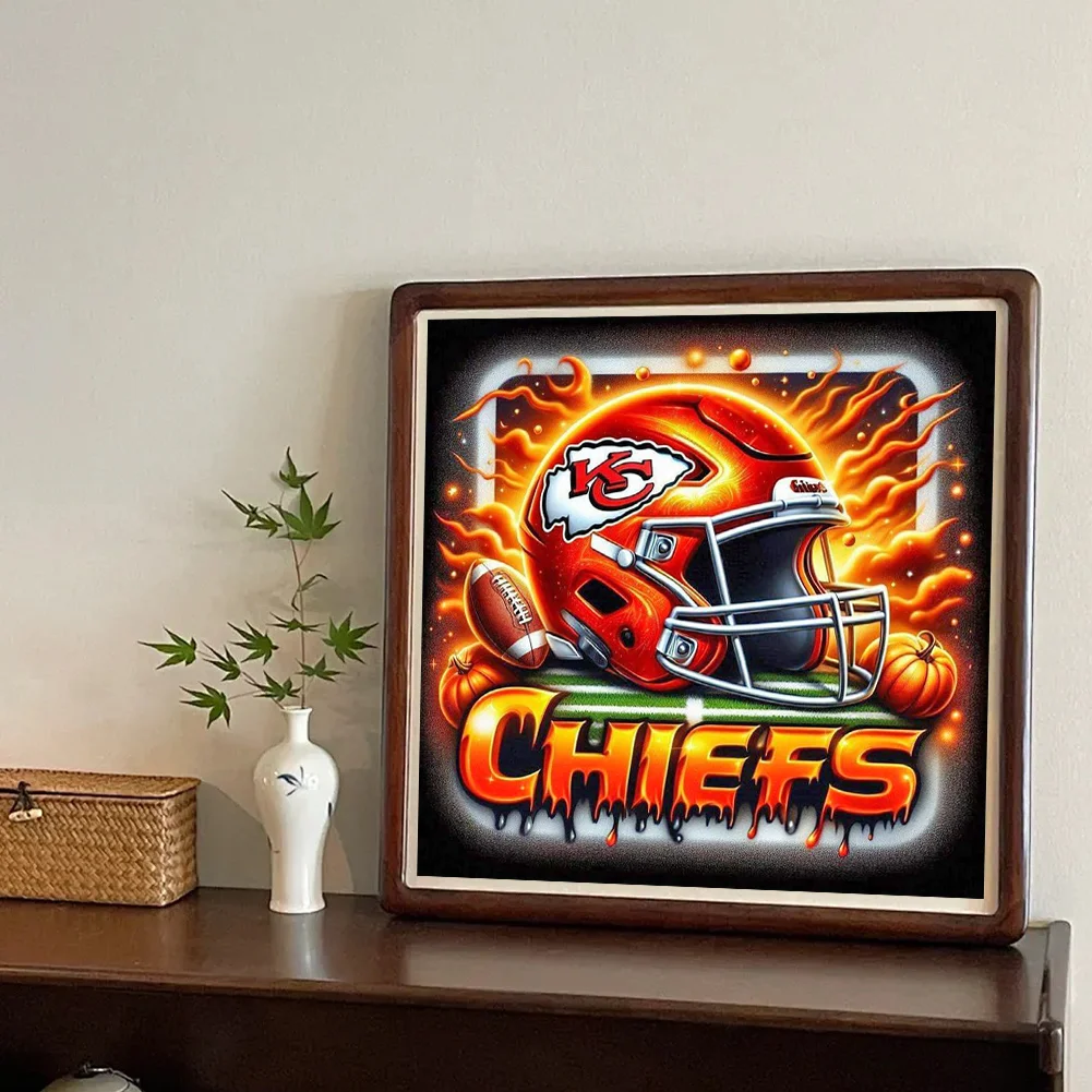 Diamond Painting - Full Round Drill - Kansas City Chiefs Helmet(Canvas|40*40cm)