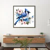 Flowers And Blue Tit - 18CT Stamped Cross Stitch 20*20cm/7.87*7.87in