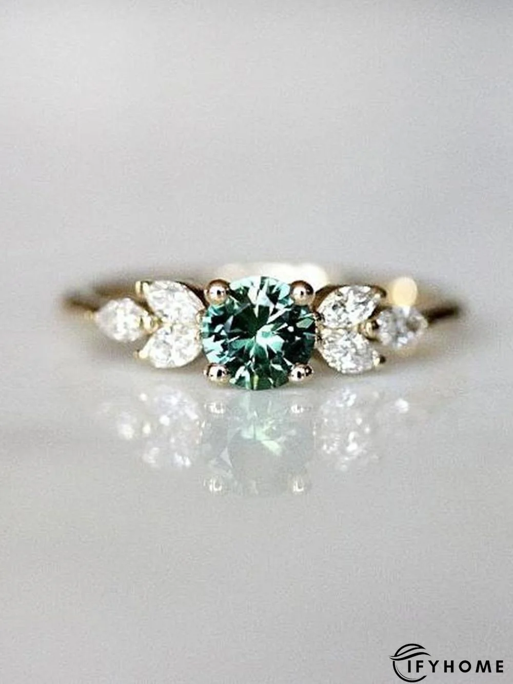 Emerald Zircon Diamond Ring Wedding Engagement Ring | IFYHOME