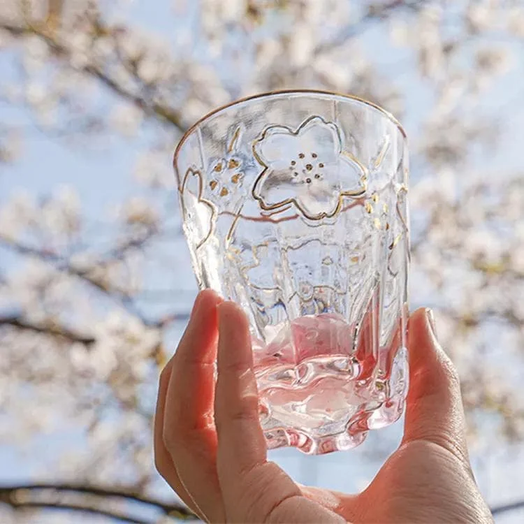 Cherry Blossom Season Kawaii Sakura Glass Mug SS1084