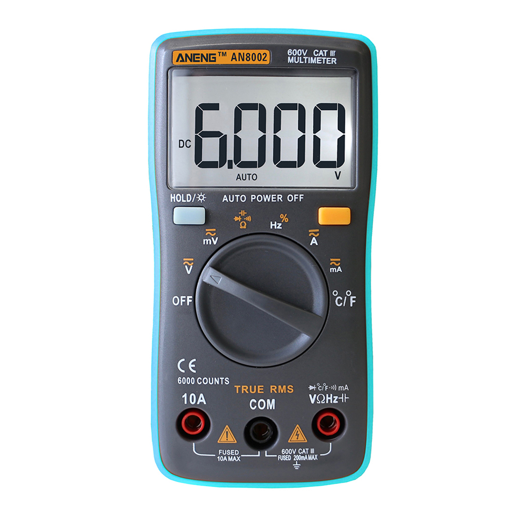 

ANENG Digital Multimeter 6000Counts Backlight AC/DC Ohm Ammeter Temperature, 501 Original