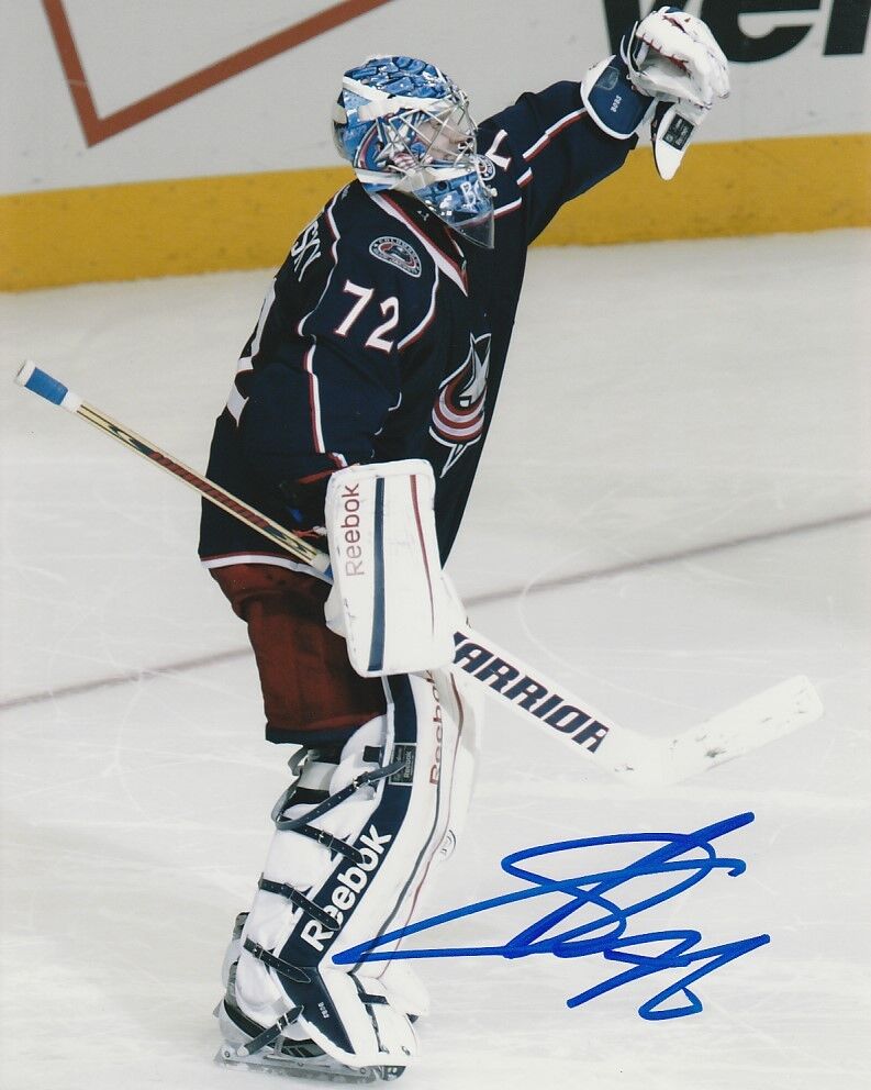 SERGEI BOBROVSKY SIGNED COLUMBUS BLUE JACKETS GOALIE 8x10 Photo Poster painting #2 Autograph