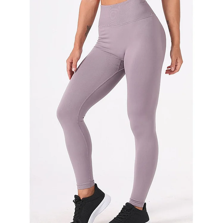 Women's Solid Color Ruched Leggings