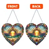 (US Only)Sunrise 2D Flat DIY Diamond Art Suncatcher Diamond Art Pendant for Home Decor