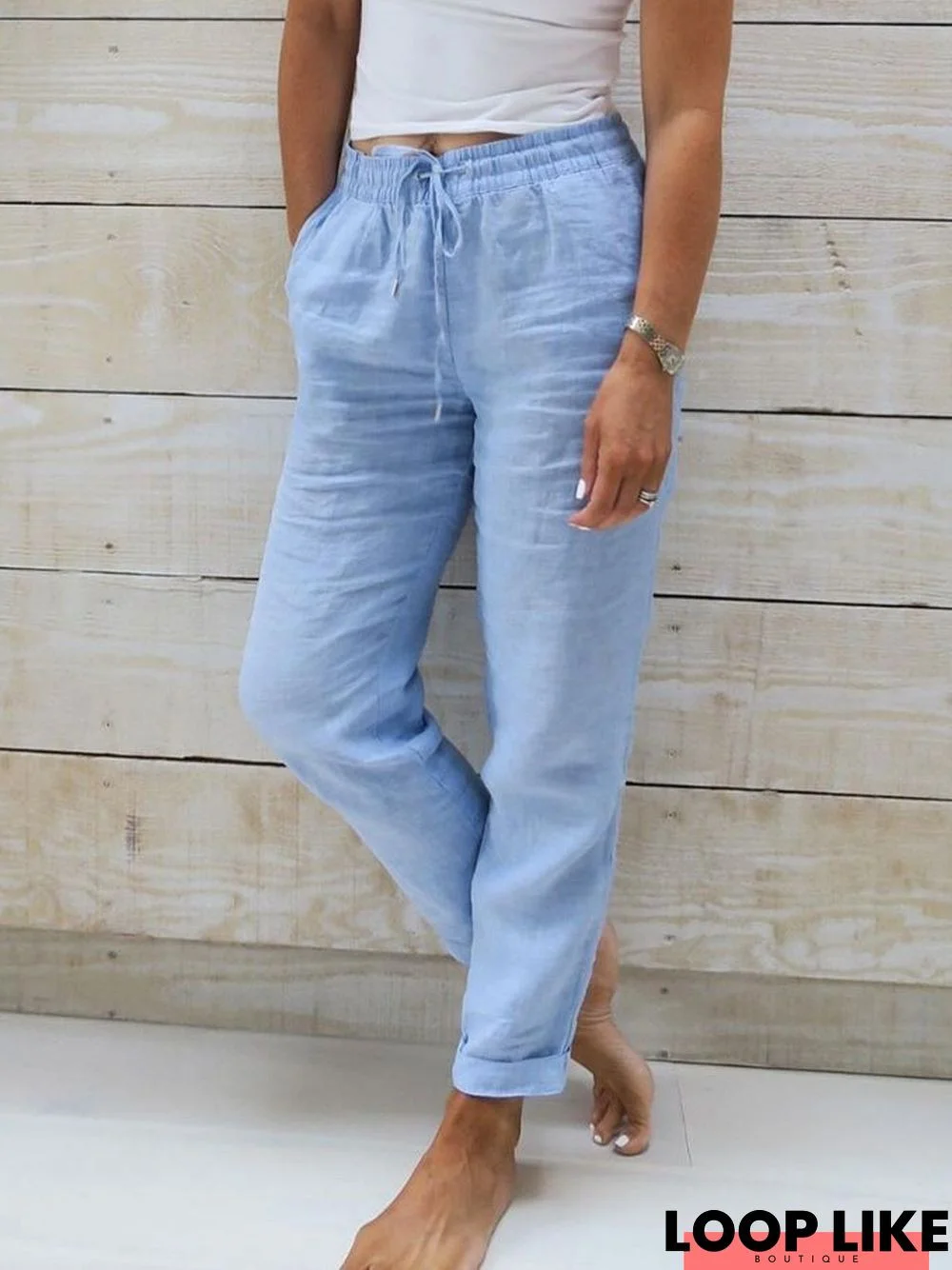 Loose Drawstring Casual Casual Pants