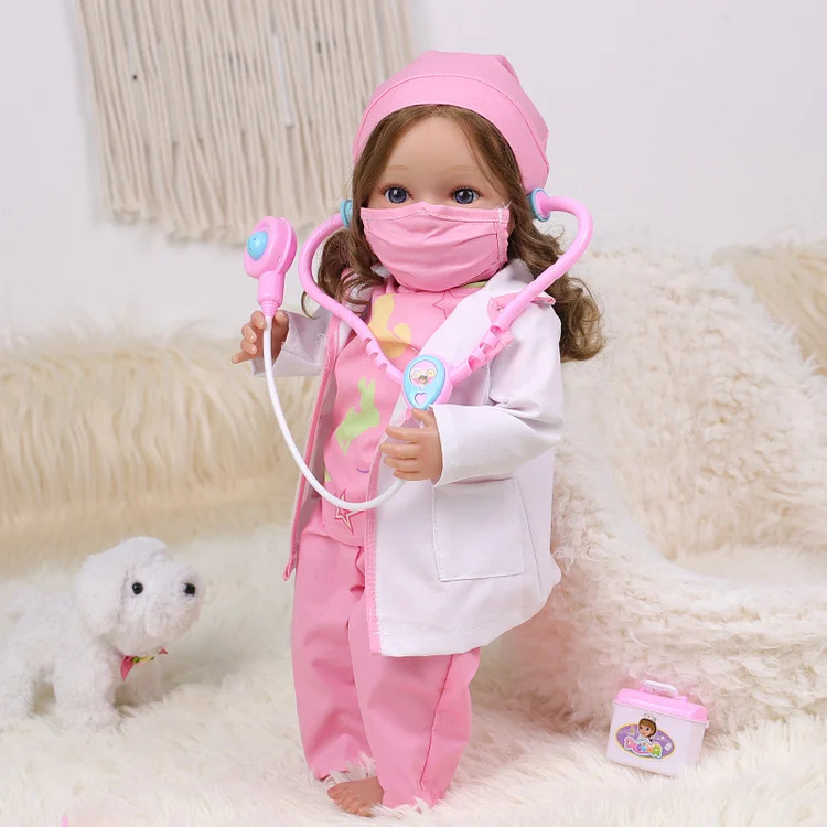 Babeside Daisy 20'' Reborn Baby Doll Girl Awake Lifelike Lovely Nurse Intern Pink