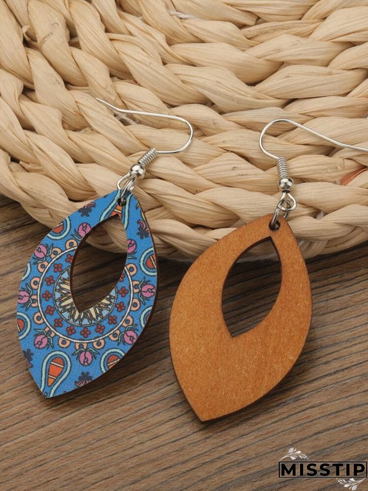 Flower Print Drop Earrings