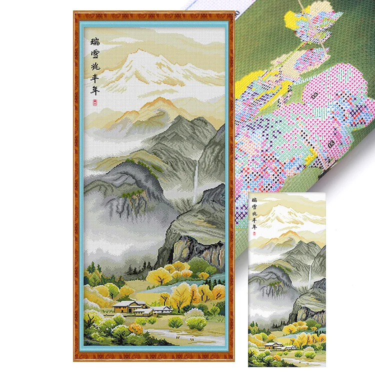 Spring-Four Seasons Jiangnan-Winter (50*115cm) 11CT Stamped Cross Stitch gbfke