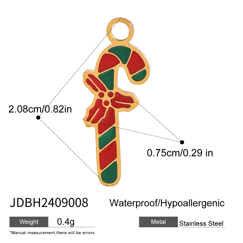 3 PCS/Package 304 Stainless Steel 18K Gold Plated Santa Claus Christmas Socks Snowman Pendant Jewelry Accessories