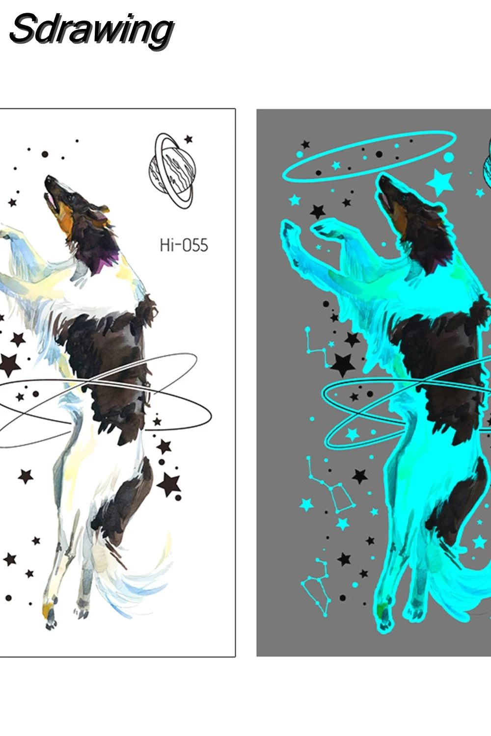 Sdrawing Temporary Tattoo Stickers Lovely Cat Star Rabbit panda Animal Festival Party Glowing Cool Face Tatoo for kid Women