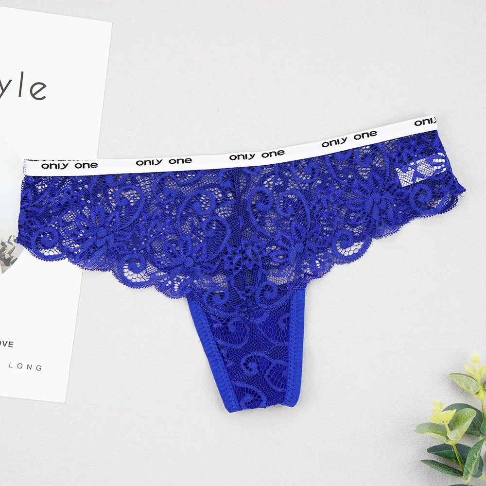 Billionm Women G String sexy Lingerie Letter Low-rise Breathable Lace Thongs Girl Panties With Hole Sexy Intimattes Large Size 3XL 4XL