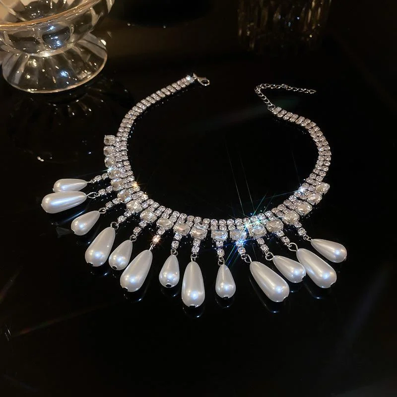 Luxury Water Drop Pearl Choker Necklaces for Women