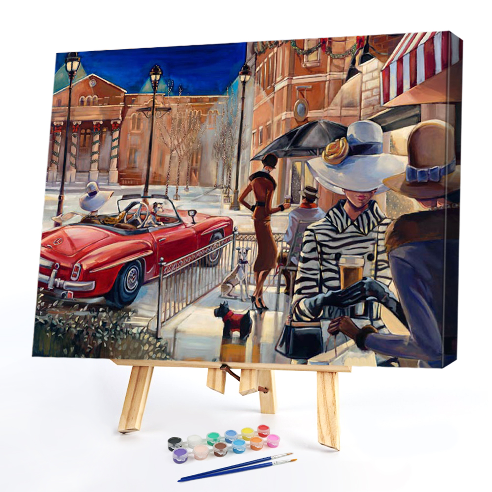 

50*40CM - Paint By Numbers - Figure On The Street, 501 Original