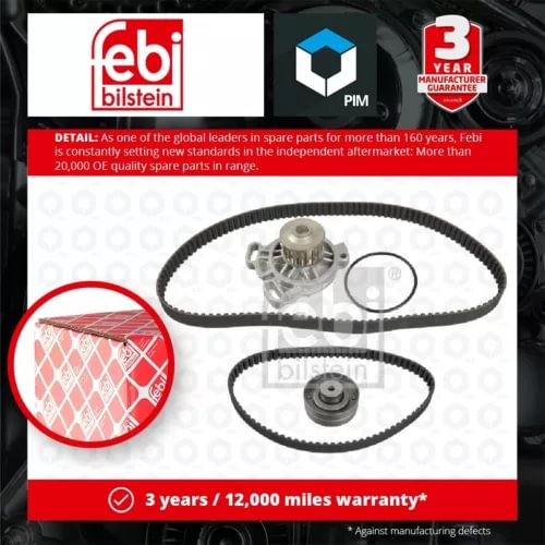 Dronehint Timing Belt & Water Pump Kit fits VW CARAVELLE Mk4 2.4D 90 to 98 AAB Set Febi Parts