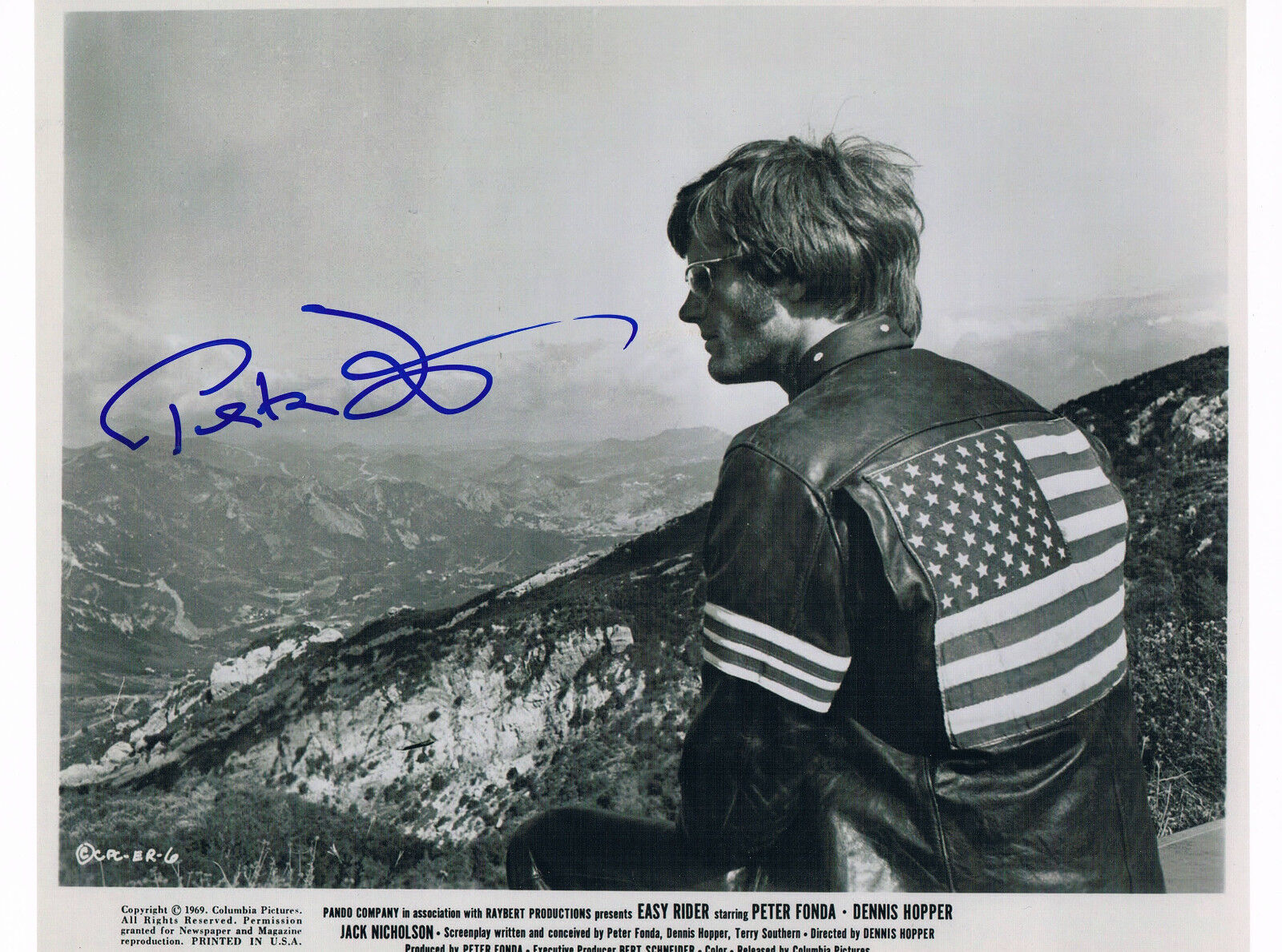 Peter Fonda 1940-2019 EASY RIDERS genuine autograph 8x10 Photo Poster painting signed IN PERSON