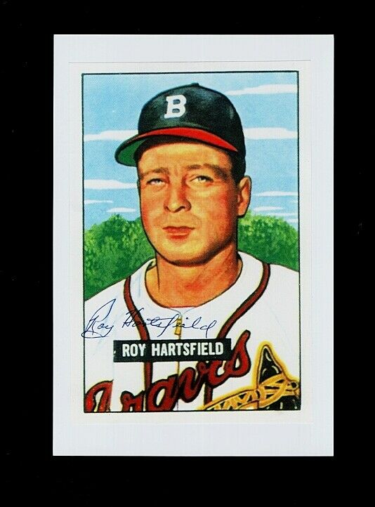 1952 ROY HARTSFIELD-BOSTON BRAVES AUTOGRAPHED COLOR Photo Poster painting- (d.2011)