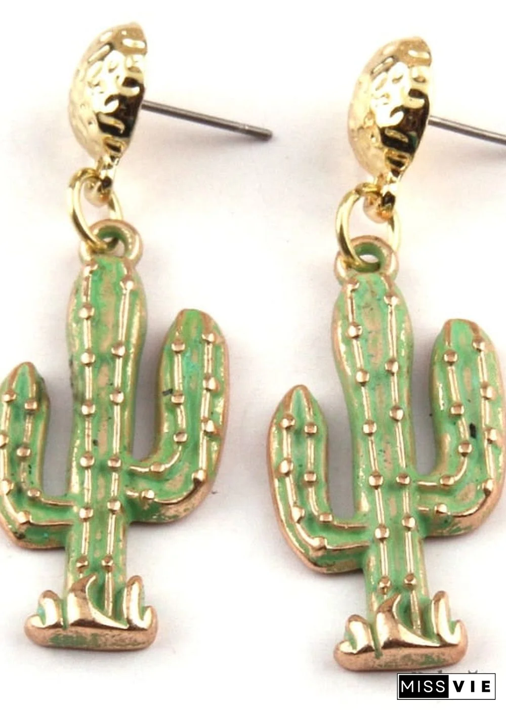 Boho Earrings, RH Dangle Earrings, Green Cactus