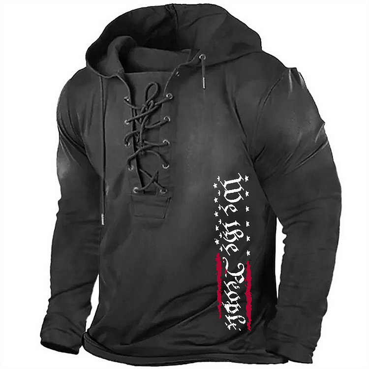 We The People American Flag Retro Hoodie