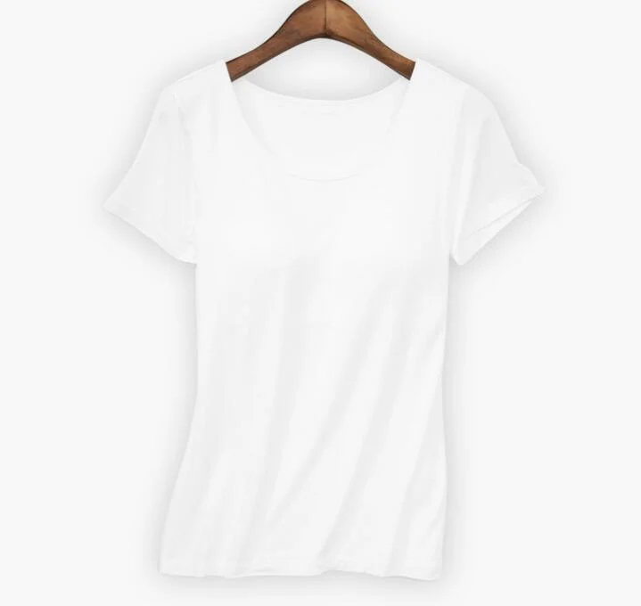 Toppies Women 2021 Women Gym shirt O-neck Padded Bra t-shirt Elastic Breathable Basic t-shirt Braless Tops