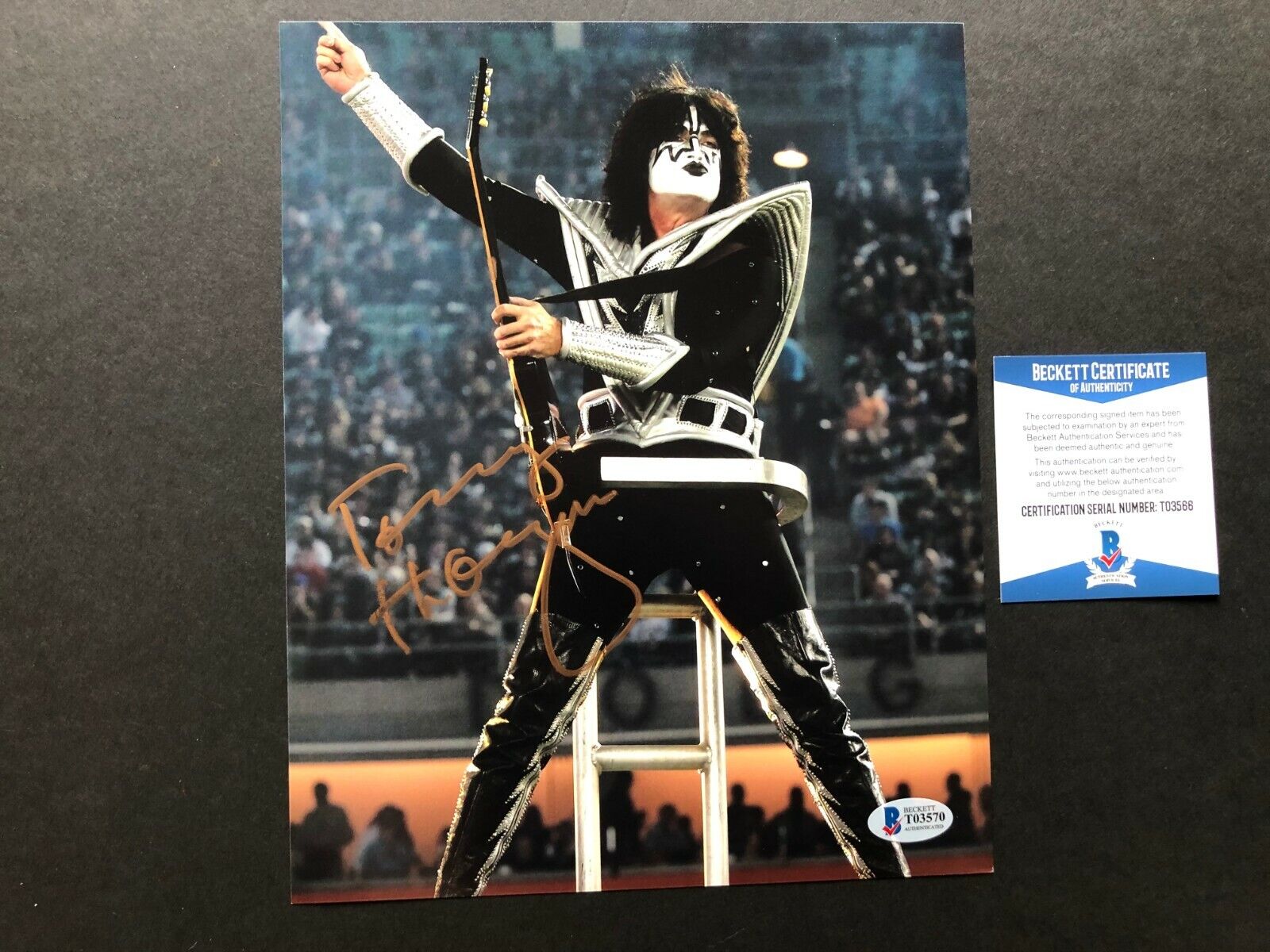Tommy Thayer Rare! signed autographed classic KISS 8x10 Photo Poster painting Beckett BAS coa