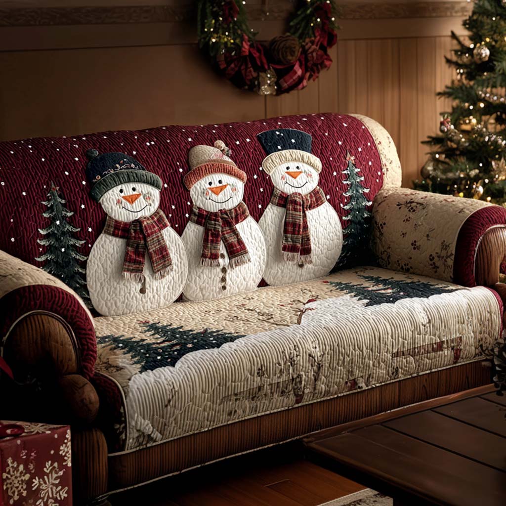 White Welcome Quilted Sofa Cover NCU0NT11271 everthome