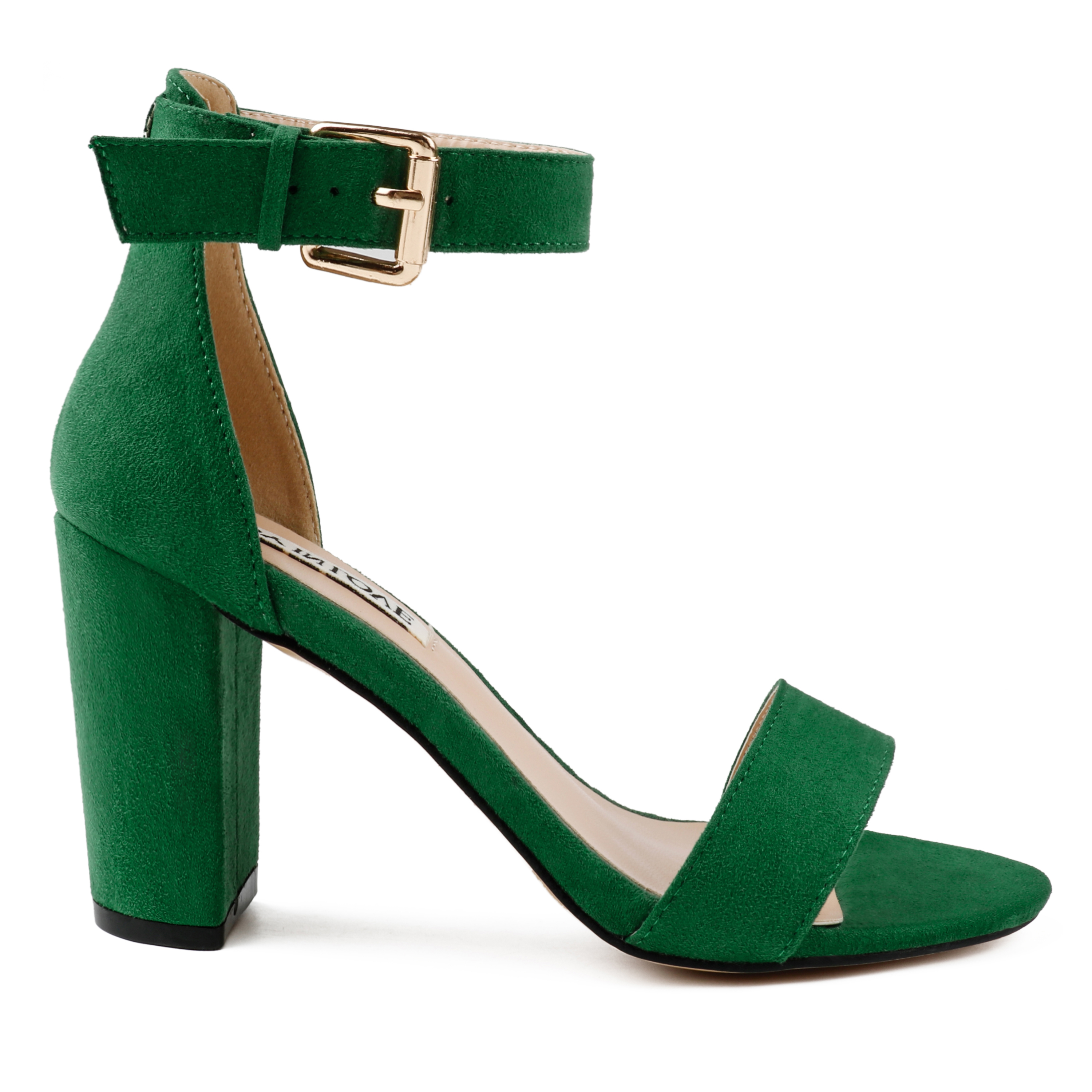 90mm Women's Ankle Strap Pumps Block Heel Suede Sandals Summer Shoes-MERUMOTE