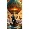 Diamond Painting-DIY Full Round Drill Hot Air Balloon Elephant（40*70CM)