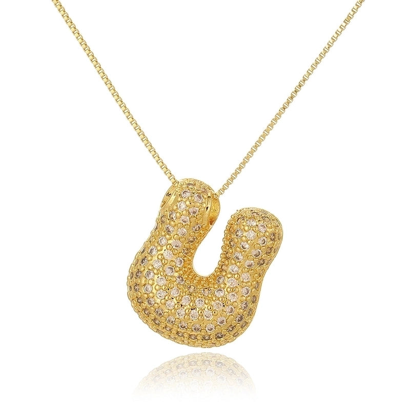 Copper Plating Letter Pendant Necklace