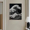 (30x40cm)Waves DIY Pearl Painting Framed Grape Handmade Pearl Material Art Kit Living Room Decor