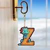 Diamond Painting Double Sided Dinosaur Letters Z Keychain Pendant