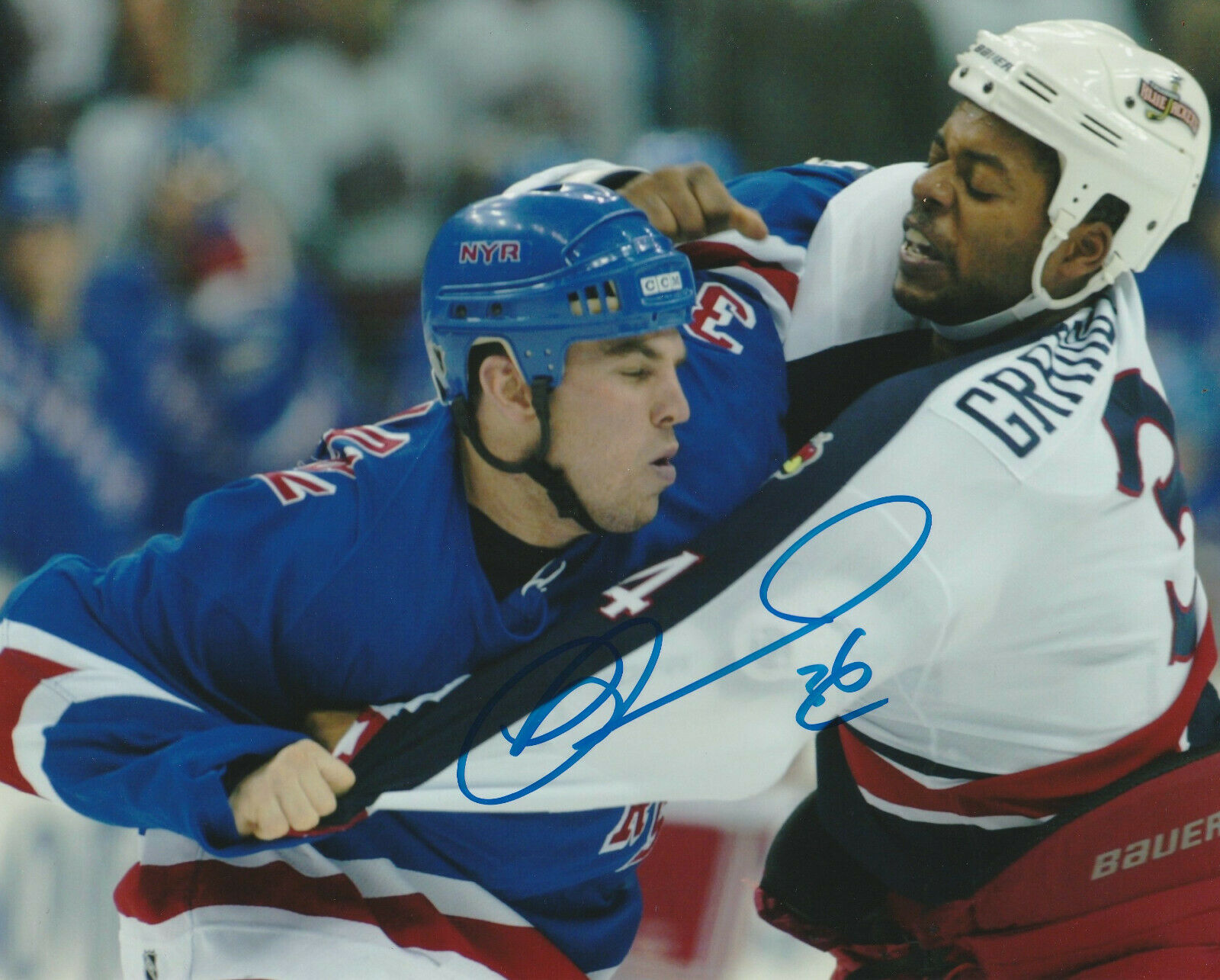 MATTHEW BARNABY SIGNED NEW YORK NY RANGERS FIGHT 8x10 Photo Poster painting #1 Autograph