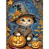 Chats D'Halloween Complète Rond Diamant Peinture 30X40CM