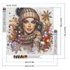 Diamond Painting -DIY Round Drill Xmas Girl(40x40 CM)