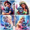 4-Piece Set - Stitch And Disney Princesses Series-Full Round Diamond Painting 30*30CM