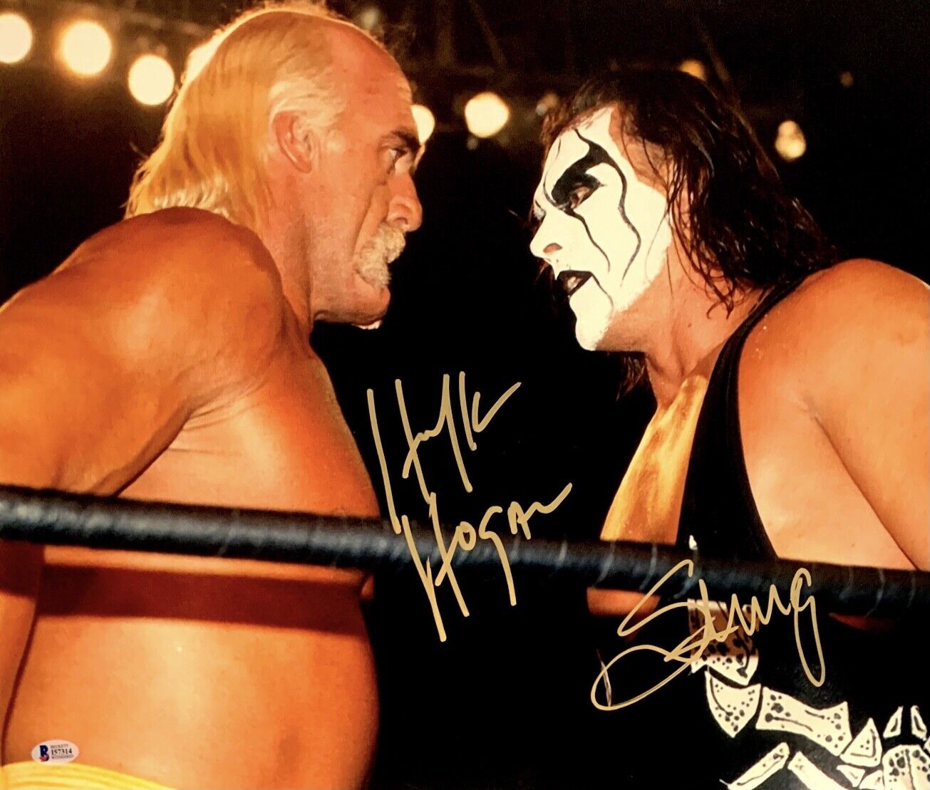 Hulk Hogan & Sting Signed 16x20 Photo Poster painting NWO WCW WWF BAS I57314
